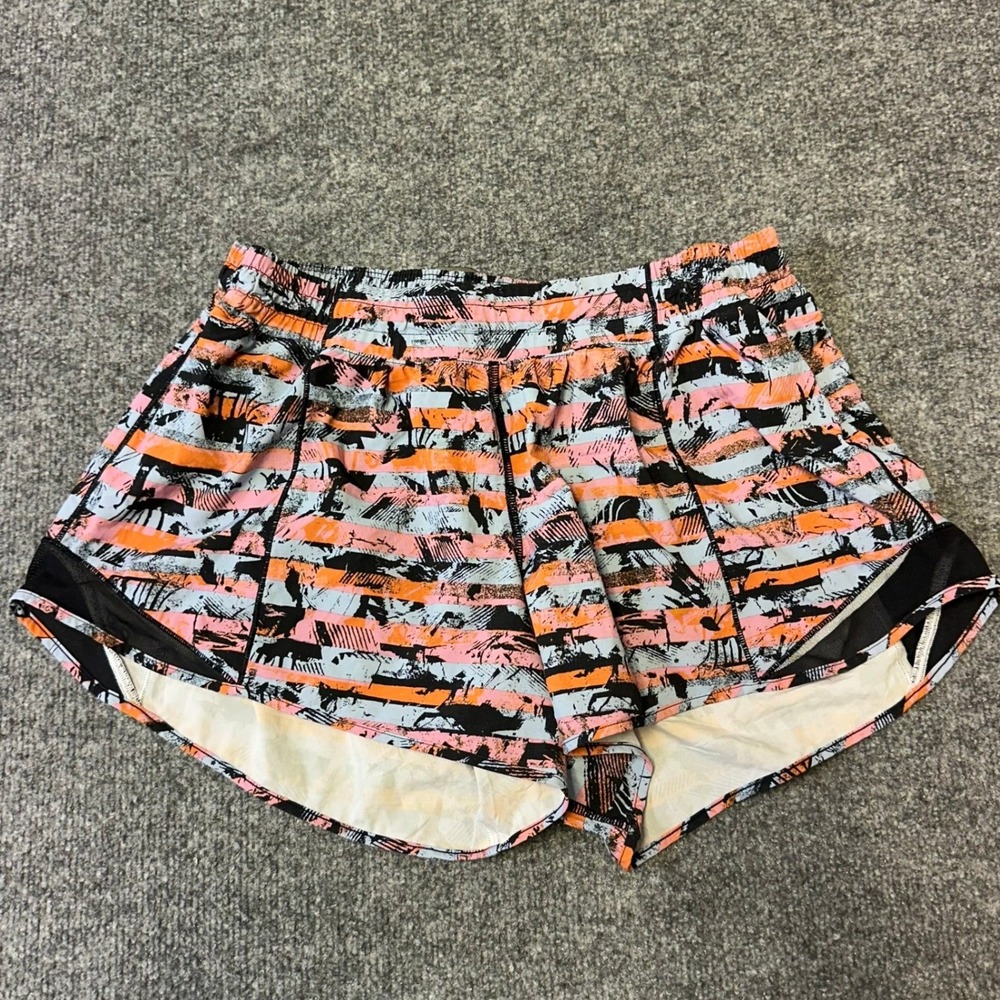 Lululemon Running Shorts Womens Size 12 Multicolor Speed Up Abstract Print